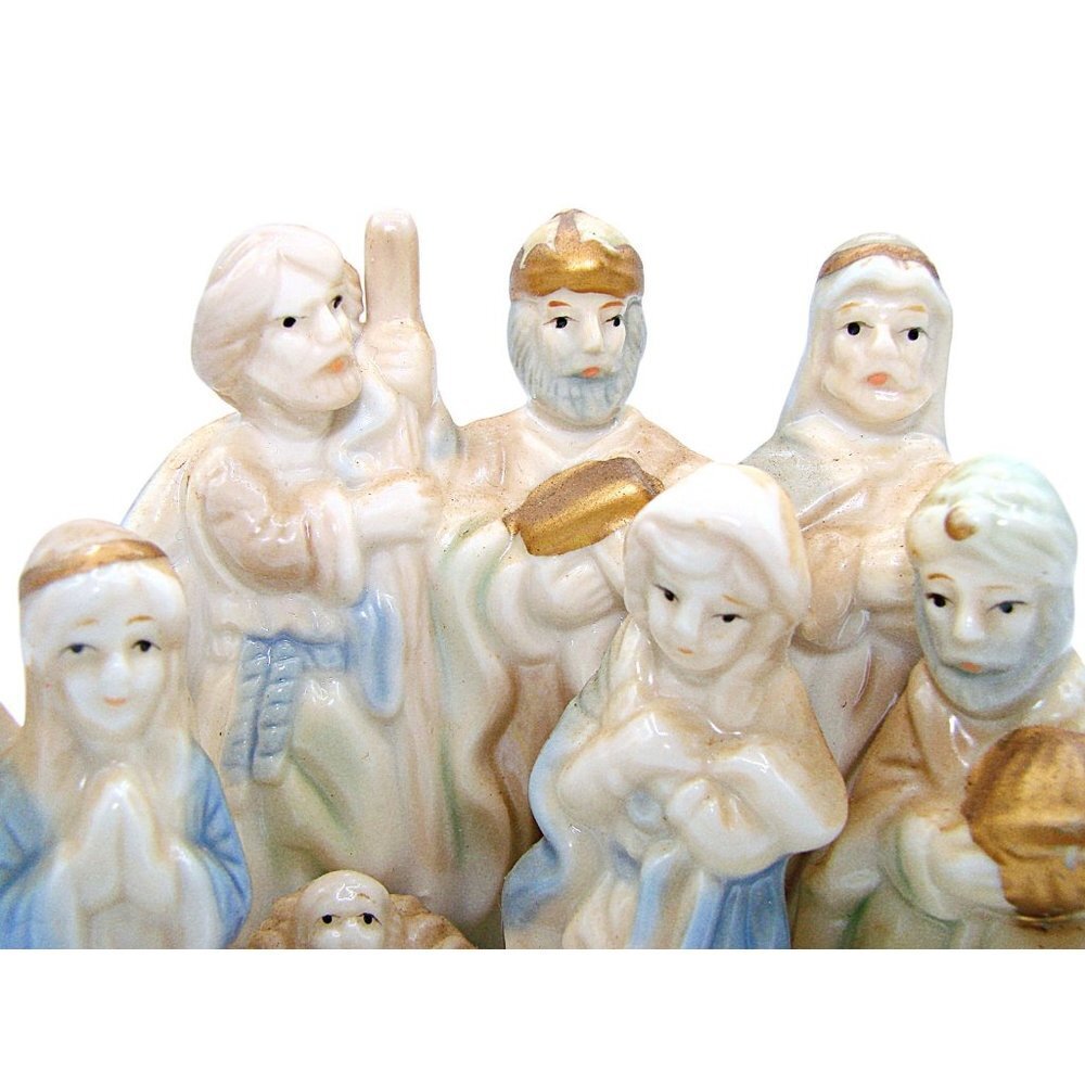 Porcelain Nativity Scene Figurine Holiday Christmas Religious Decor 4x4.5” - Picture 7 of 11